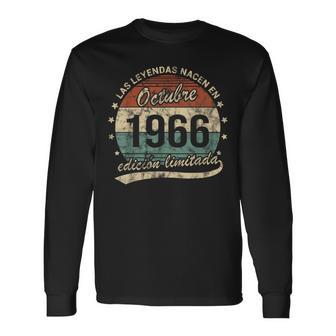 60 Años Cumpleaños Las Leyendas Nacen Octubre 1966 Retro Camiseta de manga larga - Regaloses