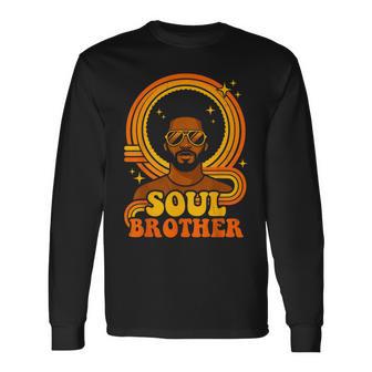 70S Funk Afro Soul Retro Vintage Soul Brother Long Sleeve T-Shirt - Thegiftio UK