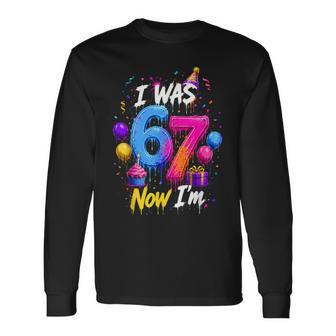 7Th Birthday I Was 6 Now I'm 7 Boys Kids Turning 7 Birthday Long Sleeve T-Shirt - Thegiftio UK
