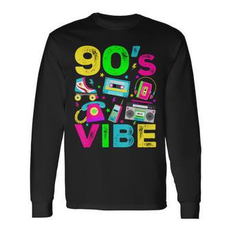 90S Vibe 1990S Vintage Style Nineties Retro Party Long Sleeve T-Shirt - Thegiftio UK