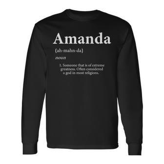 Amanda Definition Bonito Regalo Para Amanda Camiseta de manga larga - Regaloses