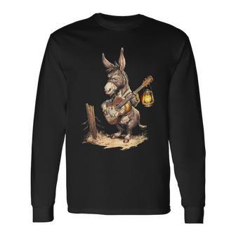 Âne Jouant De La Guitare T-shirt à manches longues - Cadeauxyz