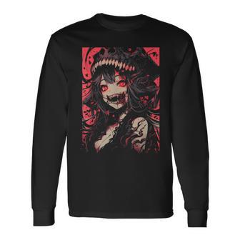 Anime Manga Terror Japón Japonés Kawaii Goth Zombie Camiseta de manga larga - Regaloses