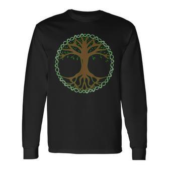 Árbol De Laidaerde Y Marrón Yoga Espiritual Gráfico Camiseta de manga larga - Regaloses