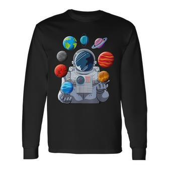 Astronauta Planeta Espacio Luna Galaxia Estrellas Nave Espacial Camiseta de manga larga - Regaloses