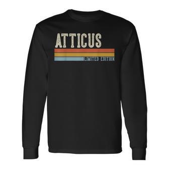 Atticus Rétrointage Hommes Enfants Garçons Prénom T-shirt à manches longues - Cadeauxyz