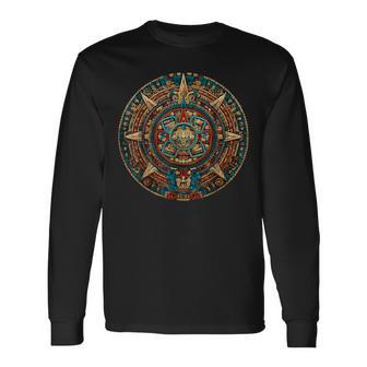 Azteken Maya Aztekenonnenstein Antike Maya Kalender Langarmshirts - Geschenkecke
