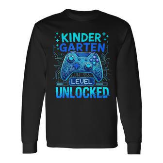 Back To School Kindergarten First Day Level Unlocked Gamer Long Sleeve T-Shirt - Thegiftio UK