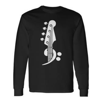 Bajista Clave Música Guitarrista Músico Bajo Eléctrico In Mangas Camiseta de manga larga - Regaloses