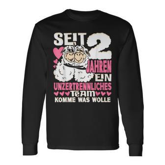 Baumwollhochzeit 2 Jahreerheiratet Hochzeitstag Langarmshirts - Geschenkecke