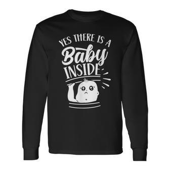 Bébé À L'intérieur Baby Inside Grossesse Annonce Enceinte T-shirt à manches longues - Cadeauxyz