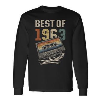 Best Of 1963 Cassette 63 Años Música Retro Cumpleaños Camiseta de manga larga - Regaloses
