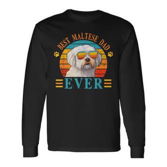 Best Dog Dad Ever Día Del Padre Maltés Dad Para Hombres Camiseta de manga larga - Regaloses