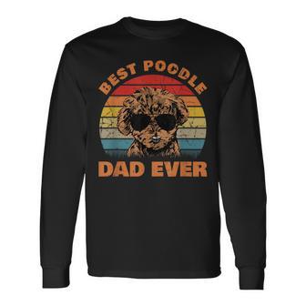 Best Poodle Dad Ever Retro Hunde-Liebhaber Welpen Hundeschule Langarmshirts - Geschenkecke