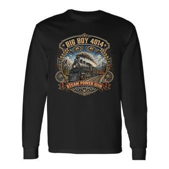 Big Boy 4014 Steam Engine Locomotive Train Vintage Railroad Long Sleeve T-Shirt - Thegiftio UK