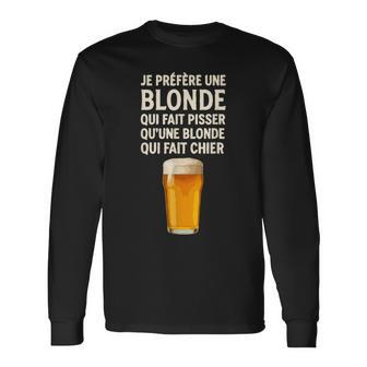 Blague Bistrot Je Préfère Une Blonde T-shirt à manches longues - Cadeauxyz