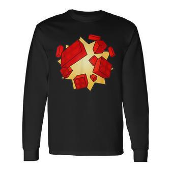 Blox Builder Style Classic Block Gaming Look For Creators Long Sleeve T-Shirt - Thegiftio UK