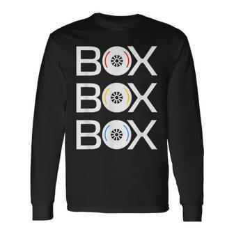 Box Box Box Radio Chiamata Racer Al Pit Crew Tyre Racing Maglietta a maniche lunghe - Novitaregali