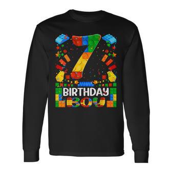 Boys Building Blocks Birthday Brick 7 Jahre Alter Junge Ziegelbauer Langarmshirts - Geschenkecke