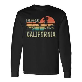 California Los Angeles Palm Trees Launset Beachenise T-shirt à manches longues - Cadeauxyz