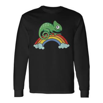Camaleón En Un Arco Iris Camaleon In Mangas Camiseta de manga larga - Regaloses