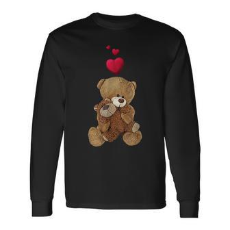 Camisa Con Oso De Peluche Y Oso De Peluche Corazón Camiseta de manga larga - Regaloses