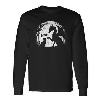Cat And The Dragon Boop Cute Fantasy Full Moon Graphic Long Sleeve T-Shirt | Seseable UK