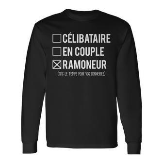Célibataire En Couple Ramoneur Humour Métier T-shirt à manches longues - Cadeauxyz