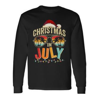 Christmas In July Summer Beach Hawaii Santa Claus Xmas Long Sleeve T-Shirt | Seseable UK