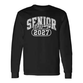 Class Of 2027 Vintage High School Graduation Senior 2027 Long Sleeve T-Shirt - Monsterry DE