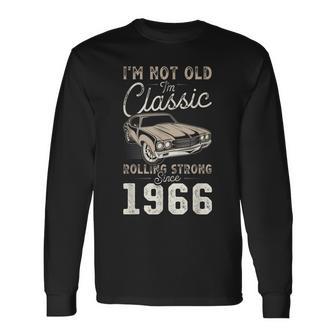 Classic Car Born In 1966 60Th Birthday Long Sleeve T-Shirt - Thegiftio UK