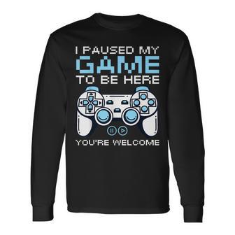 Coolideo Gamer Para Hombres Niños Juego Pausado Gaming Gamers Camiseta de manga larga - Regaloses