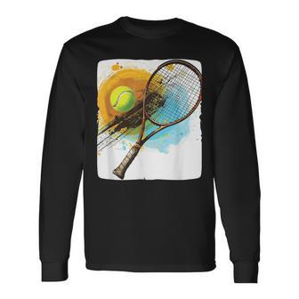Costume De Raquette De Tennis Avec Balle De Tennis T-shirt à manches longues - Cadeauxyz