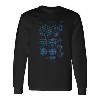 Cubo De Rompecabezas Competitivo Rubik Patentpeed Cubing Retro Matemáticas Camiseta de manga larga - Regaloses