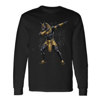 Dabbing Anubis God Mythologie Égyptienne Égypte Ancienne T-shirt à manches longues - Cadeauxyz