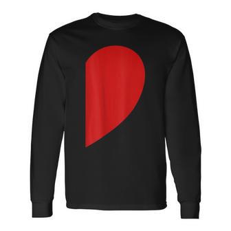 Demi Cœur En Forme De Cœur Pour Couple Deaint-Valentin T-shirt à manches longues - Cadeauxyz