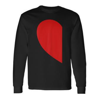 Demi Cœur En Forme De Cœur Pour Couple Deaint-Valentin T-shirt à manches longues - Cadeauxyz