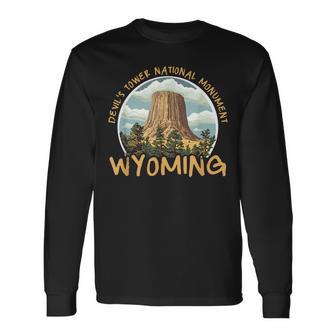 Devil's Tower Wyoming Long Sleeve T-Shirt - Thegiftio UK