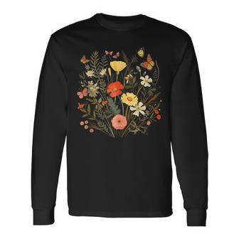 Dibujo De Floresilvestres Con Mariposas In Mangas Camiseta de manga larga - Regaloses