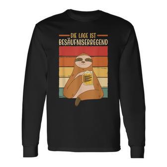 Die Lage Ist Besäufniserregend Bier Faultier Langarmshirts - Geschenkecke
