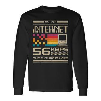 Disfrute De Internet 56K Módem Computadora Friki Desarrollador 90S Regalo Camiseta de manga larga - Regaloses