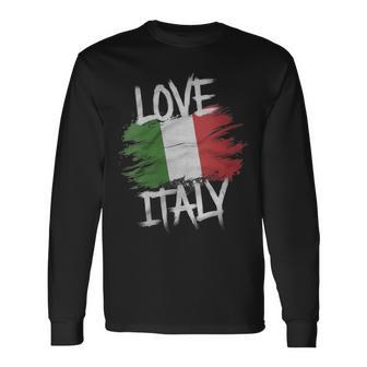 Donna Divertente Bandiera Italia Amore Italia Bandiera Italiana I Love Italy Memes Con Collo A Maglietta a maniche lunghe - Novitaregali