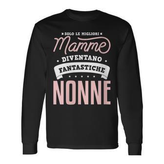 Donna Idea Regalo Di Annuncio Di Gravidanza Per Una Nonna Con Collo A Maglietta a maniche lunghe - Novitaregali