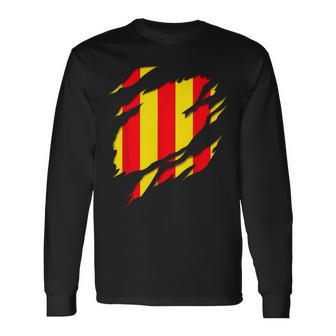 Drapeau Comté De Foix Blason Déchiré À Effet 3D France T-shirt à manches longues - Cadeauxyz