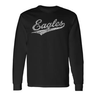 Eagles School Sports Fan Team Spirit Distressed Vintage Long Sleeve T-Shirt - Thegiftio UK