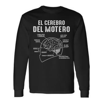 El Cerebro Del Motero Moto Racing Motorista Motero Divertida In Mangas Camiseta de manga larga - Regaloses