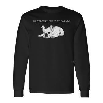 Emotional Support Potato Frenchie French Bulldog Dog Lover Long Sleeve T-Shirt - Thegiftio UK