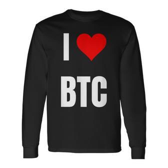 Me Encanta Btc Dichos Criptográficos Para El Nerd De Blockchain Y Token Camiseta de manga larga - Regaloses