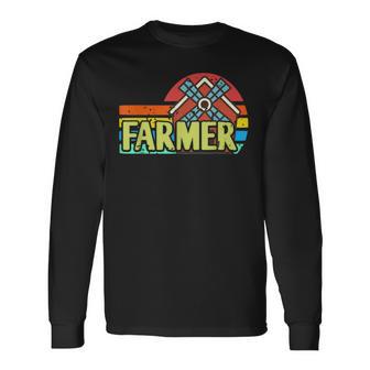 Estilo Retro Granjero Con Orgullo Rural Molino Camiseta de manga larga - Regaloses
