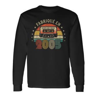 Fabriqué En 2005Intage Cassette Cadeau Anniversaire 2005 T-shirt à manches longues - Cadeauxyz
